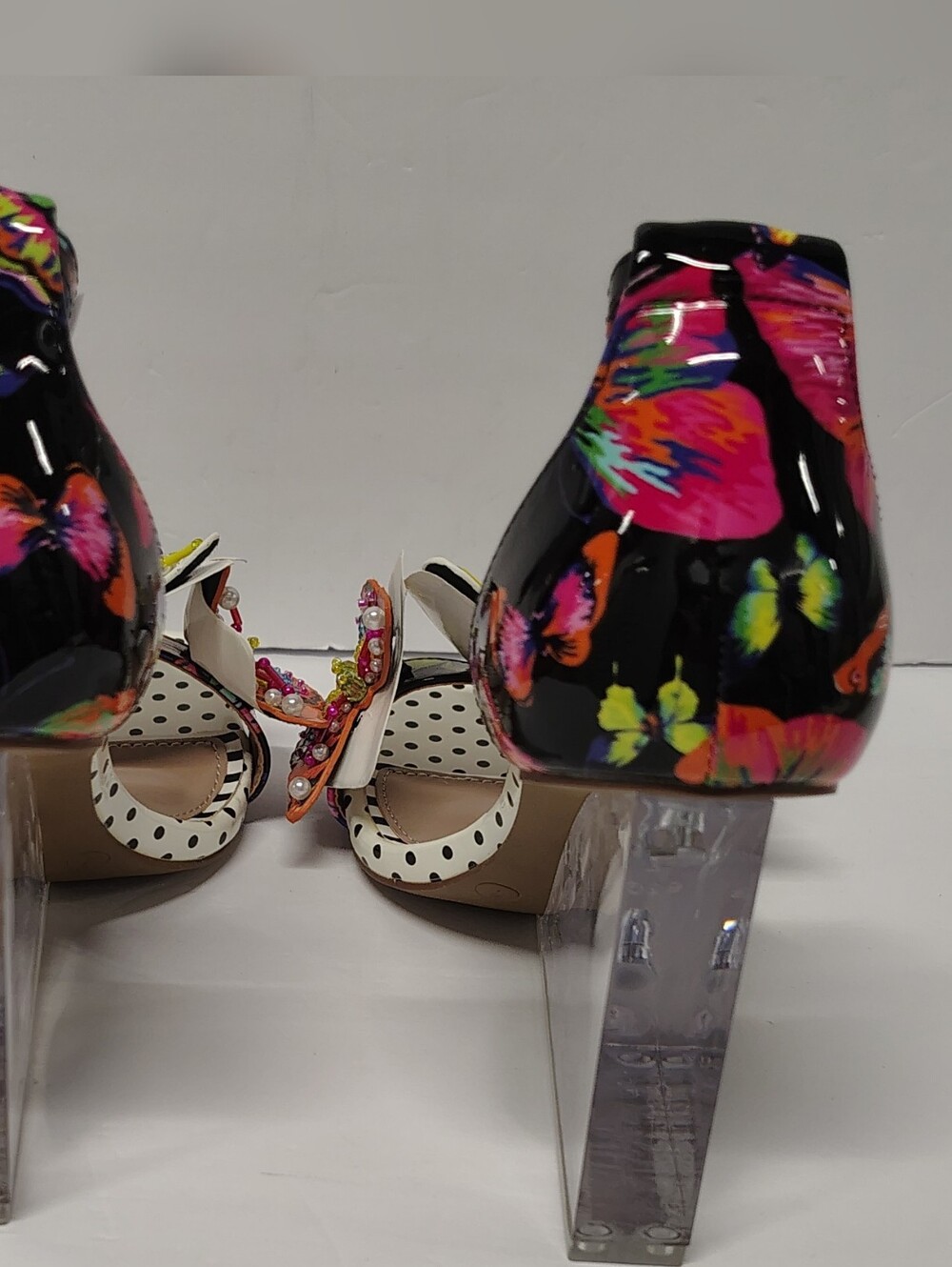 *NEW* Betsey Johnson Marloe Beaded Butterfly Embellished Dot Wedges RARE Sz 7 - Picture 2 of 10